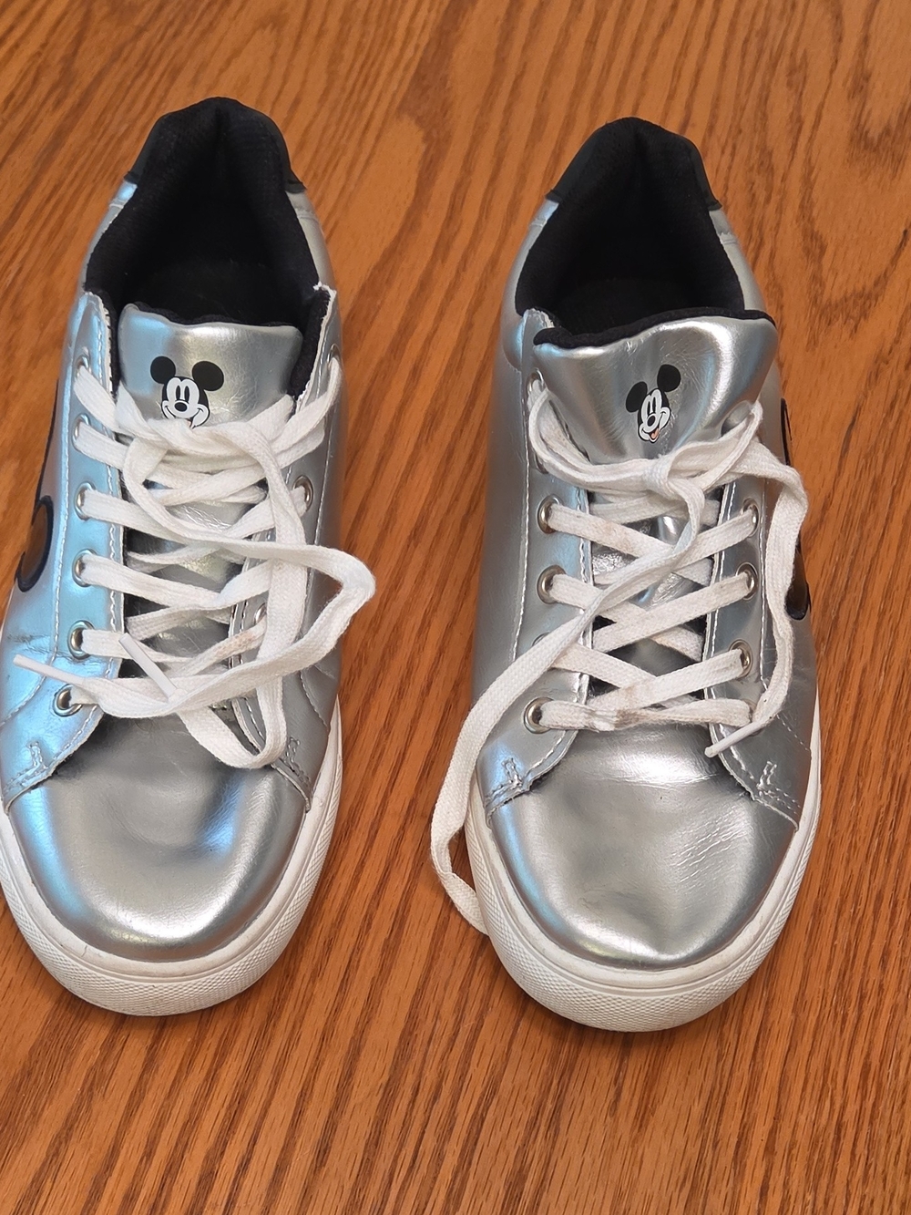Disney Silver and White Mickey Mouse Sneakers